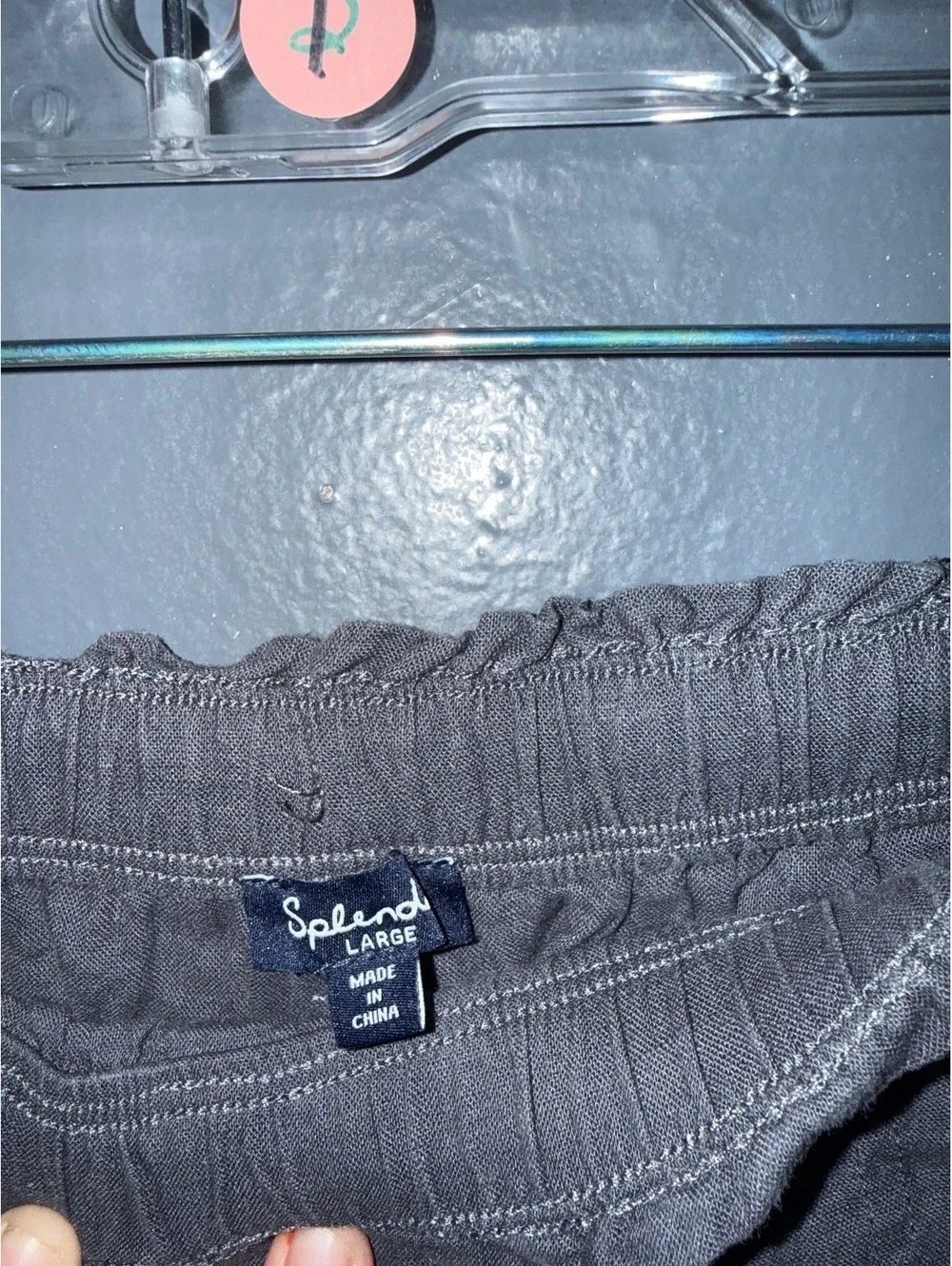 Splendid Women's Large Gray Casual Linen Blend Pants with Drawstring Waist